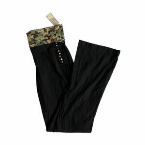 DEADSTOCK CAMO LEGGINGS BLACK Junior Large Y2K L